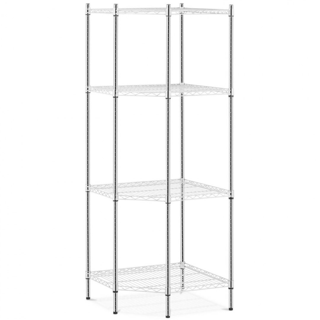 Regał metalowy narożny 4 półki ażurowe do 1 t 1000 kg 68x68x180 cm Royal Catering Regał metalowy narożny 4 półki ażurowe do 1 t 1000 kg 68x68x180 cm Royal Catering