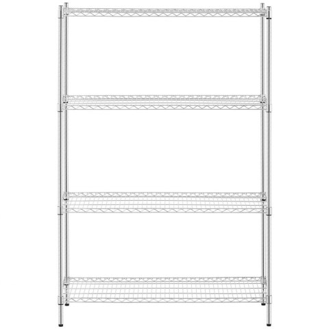 Regał warsztatowy chromowany 4 półki ażurowe do 1 t 1000 kg 120x45x180 cm Royal Catering Regał warsztatowy chromowany 4 półki ażurowe do 1 t 1000 kg 120x45x180 cm Royal Catering