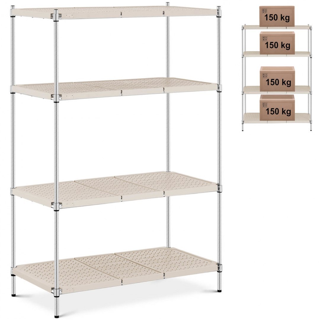 Regał warsztatowy druciany 4 półki z nakładkami do 600 kg 120x60x180 cm Royal Catering Regał warsztatowy druciany 4 półki z nakładkami do 600 kg 120x60x180 cm Royal Catering