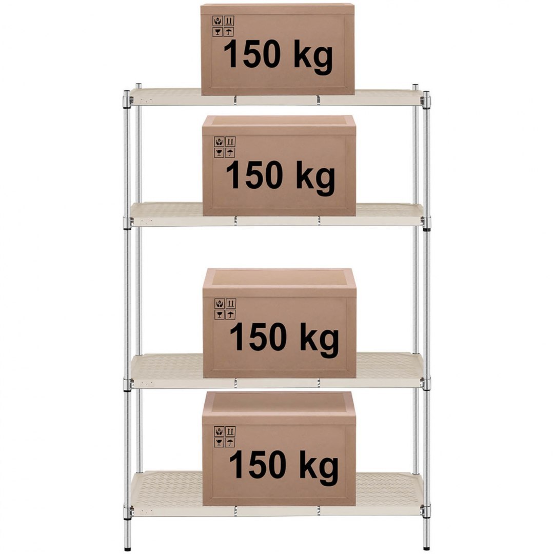 Regał warsztatowy druciany 4 półki z nakładkami do 600 kg 120x60x180 cm Royal Catering Regał warsztatowy druciany 4 półki z nakładkami do 600 kg 120x60x180 cm Royal Catering