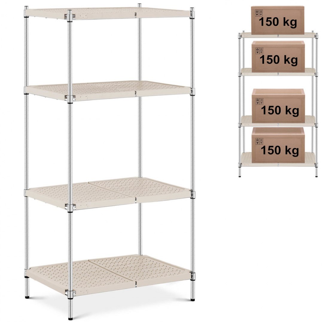 Regał warsztatowy druciany 4 półki z nakładkami do 600 kg 90x60x180 cm Royal Catering Regał warsztatowy druciany 4 półki z nakładkami do 600 kg 90x60x180 cm Royal Catering