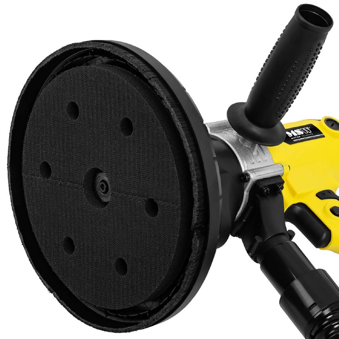 Szlifierka do tynków gładzi gipsu bezpyłowa z odkurzaczem + trójkątna tarcza 850 W śr. 225 mm MSW Szlifierka do tynków gładzi gipsu bezpyłowa z odkurzaczem + trójkątna tarcza 850 W śr. 225 mm MSW