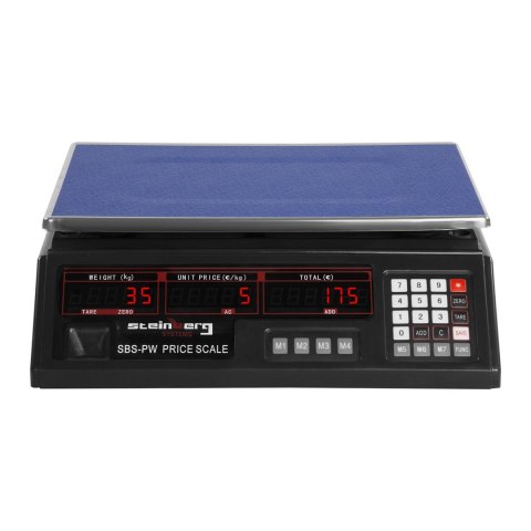 Waga sklepowa handlowa cenowa czarna 30kg / 2g Steinberg Systems Waga sklepowa handlowa cenowa czarna 30kg / 2g Steinberg Systems