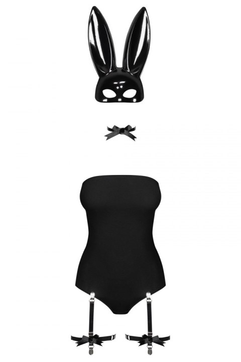 Komplet Bunny Costume 5-elementów Czarny L/XL Komplet Bunny Costume 5-elementów Czarny L/XL