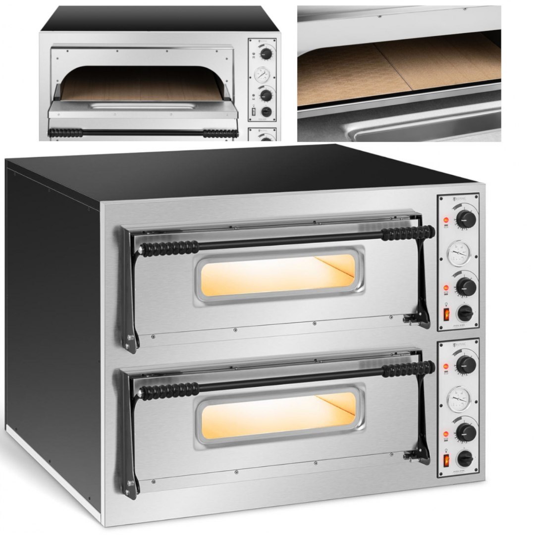 Profesjonalny piec do pizzy elektryczny dwukomorowy 8 pizz śr. 32 cm 400 V 9400 W ITALY Royal Catering Profesjonalny piec do pizzy elektryczny dwukomorowy 8 pizz śr. 32 cm 400 V 9400 W ITALY Royal Catering
