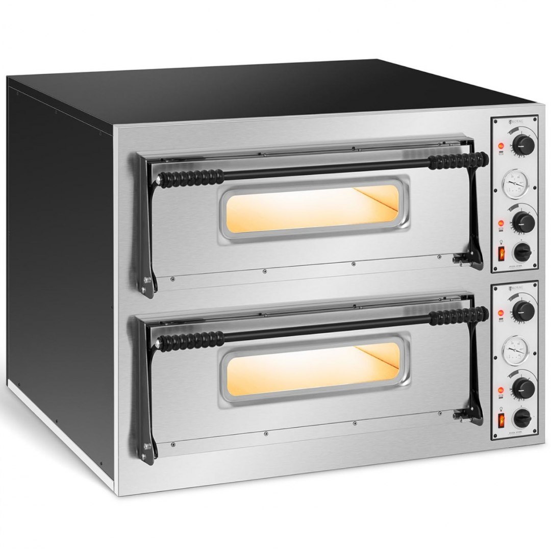 Profesjonalny piec do pizzy elektryczny dwukomorowy 8 pizz śr. 32 cm 400 V 9400 W ITALY Royal Catering Profesjonalny piec do pizzy elektryczny dwukomorowy 8 pizz śr. 32 cm 400 V 9400 W ITALY Royal Catering