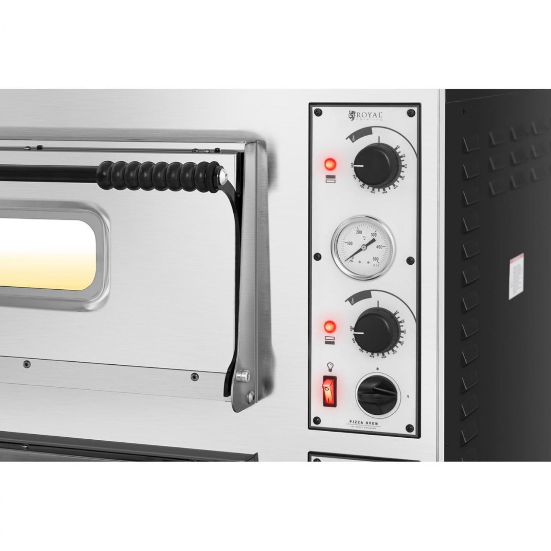 Profesjonalny piec do pizzy elektryczny dwukomorowy 8 pizz śr. 32 cm 400 V 9400 W ITALY Royal Catering Profesjonalny piec do pizzy elektryczny dwukomorowy 8 pizz śr. 32 cm 400 V 9400 W ITALY Royal Catering