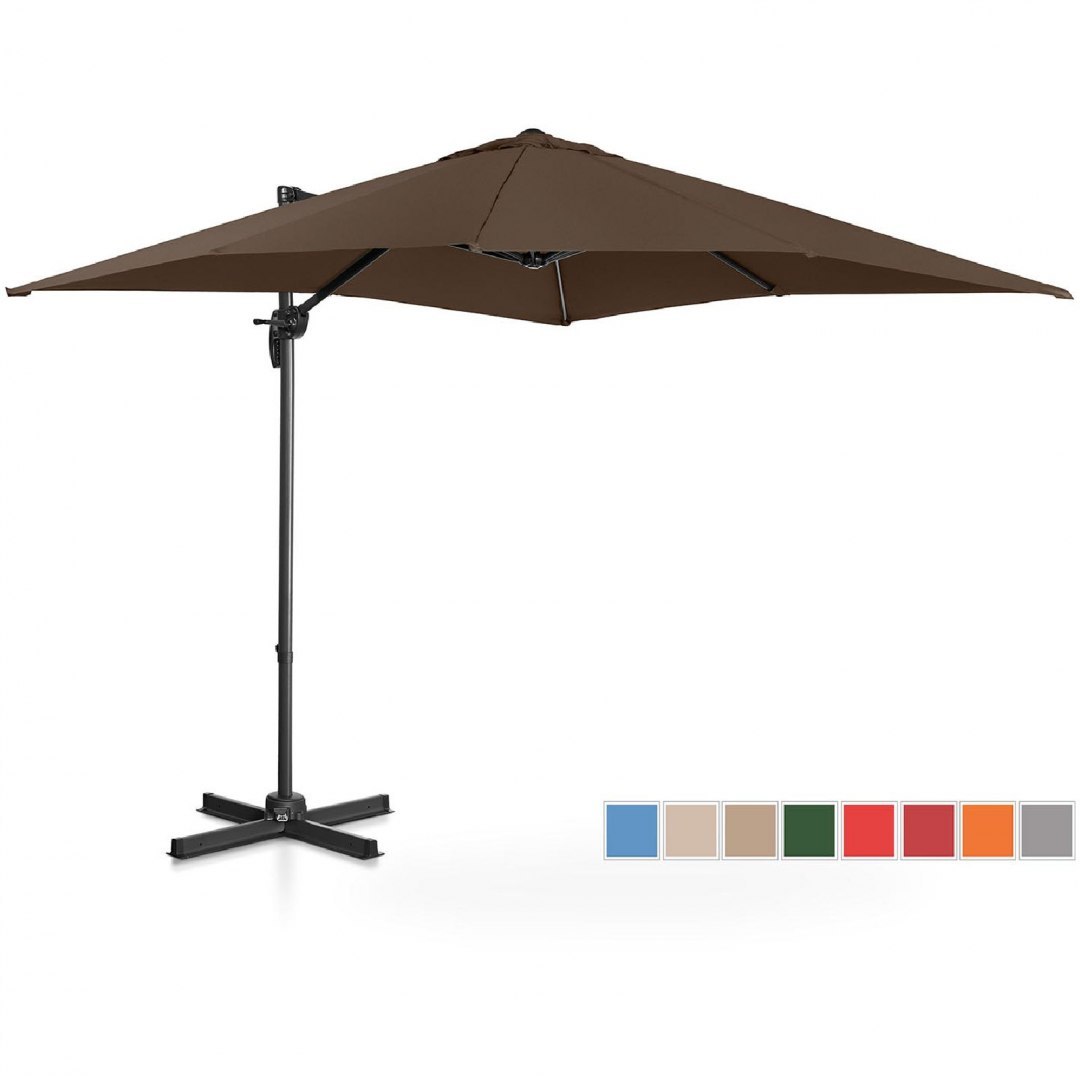 Parasol ogrodowy boczny na wysięgniku kwadratowy 250 x 250 cm brązowy UNIPRODO Parasol ogrodowy boczny na wysięgniku kwadratowy 250 x 250 cm brązowy UNIPRODO