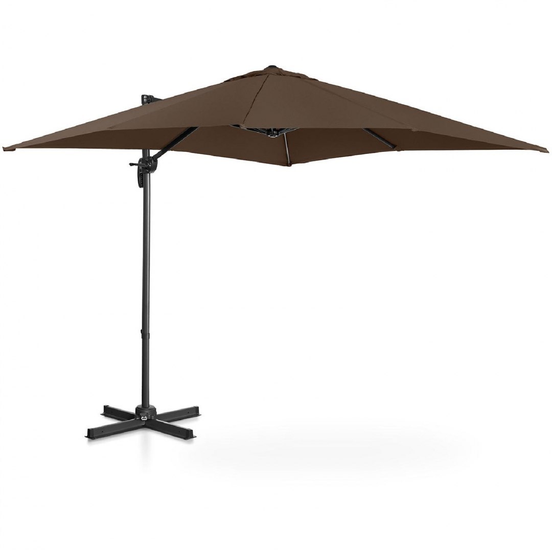 Parasol ogrodowy boczny na wysięgniku kwadratowy 250 x 250 cm brązowy UNIPRODO Parasol ogrodowy boczny na wysięgniku kwadratowy 250 x 250 cm brązowy UNIPRODO