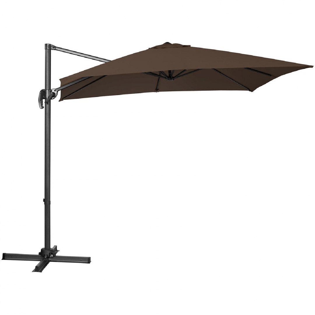 Parasol ogrodowy boczny na wysięgniku kwadratowy 250 x 250 cm brązowy UNIPRODO Parasol ogrodowy boczny na wysięgniku kwadratowy 250 x 250 cm brązowy UNIPRODO