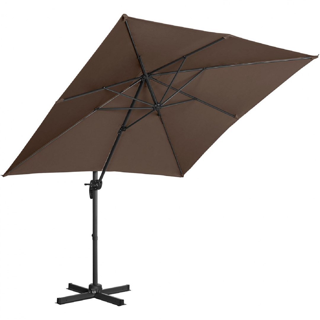 Parasol ogrodowy boczny na wysięgniku kwadratowy 250 x 250 cm brązowy UNIPRODO Parasol ogrodowy boczny na wysięgniku kwadratowy 250 x 250 cm brązowy UNIPRODO