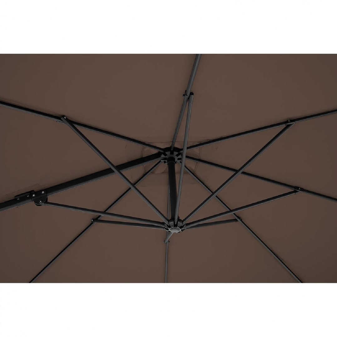 Parasol ogrodowy boczny na wysięgniku kwadratowy 250 x 250 cm brązowy UNIPRODO