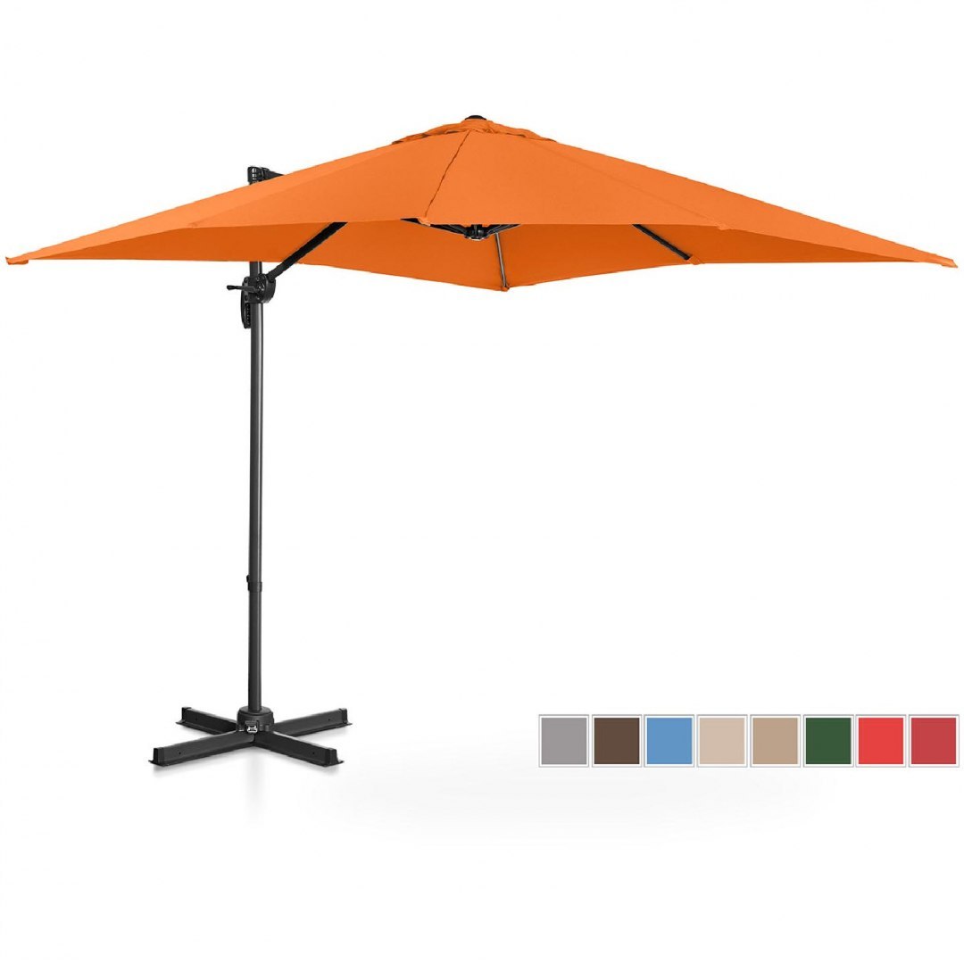 Parasol ogrodowy boczny na wysięgniku kwadratowy 250 x 250 cm pomarańczowy UNIPRODO Parasol ogrodowy boczny na wysięgniku kwadratowy 250 x 250 cm pomarańczowy UNIPRODO