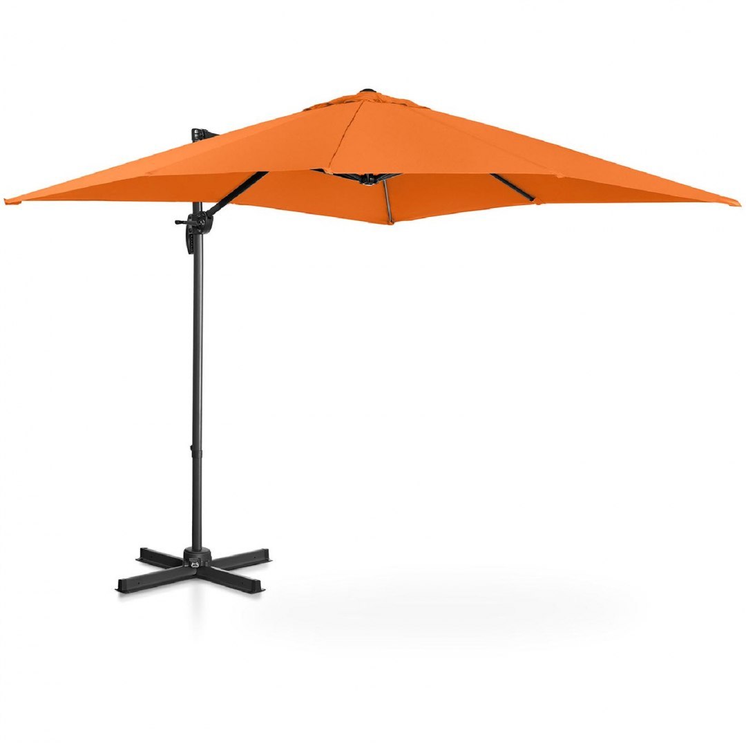 Parasol ogrodowy boczny na wysięgniku kwadratowy 250 x 250 cm pomarańczowy UNIPRODO Parasol ogrodowy boczny na wysięgniku kwadratowy 250 x 250 cm pomarańczowy UNIPRODO