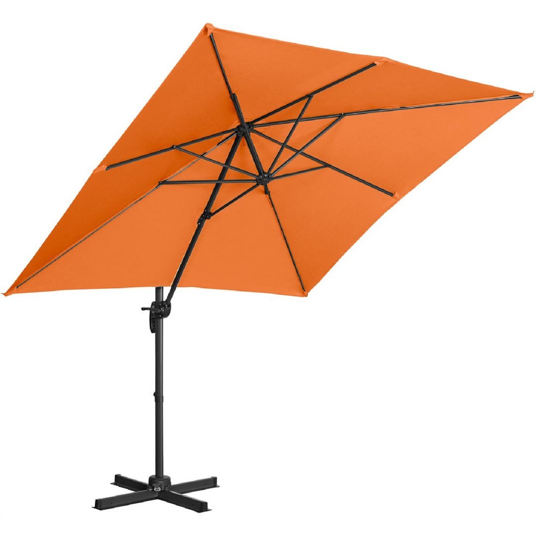 Parasol ogrodowy boczny na wysięgniku kwadratowy 250 x 250 cm pomarańczowy UNIPRODO Parasol ogrodowy boczny na wysięgniku kwadratowy 250 x 250 cm pomarańczowy UNIPRODO