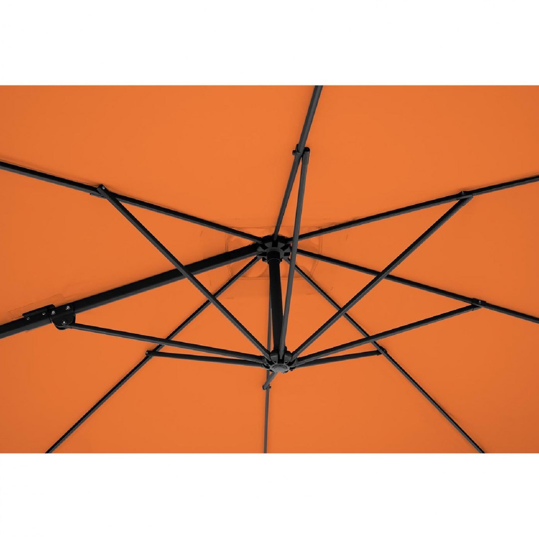 Parasol ogrodowy boczny na wysięgniku kwadratowy 250 x 250 cm pomarańczowy UNIPRODO Parasol ogrodowy boczny na wysięgniku kwadratowy 250 x 250 cm pomarańczowy UNIPRODO