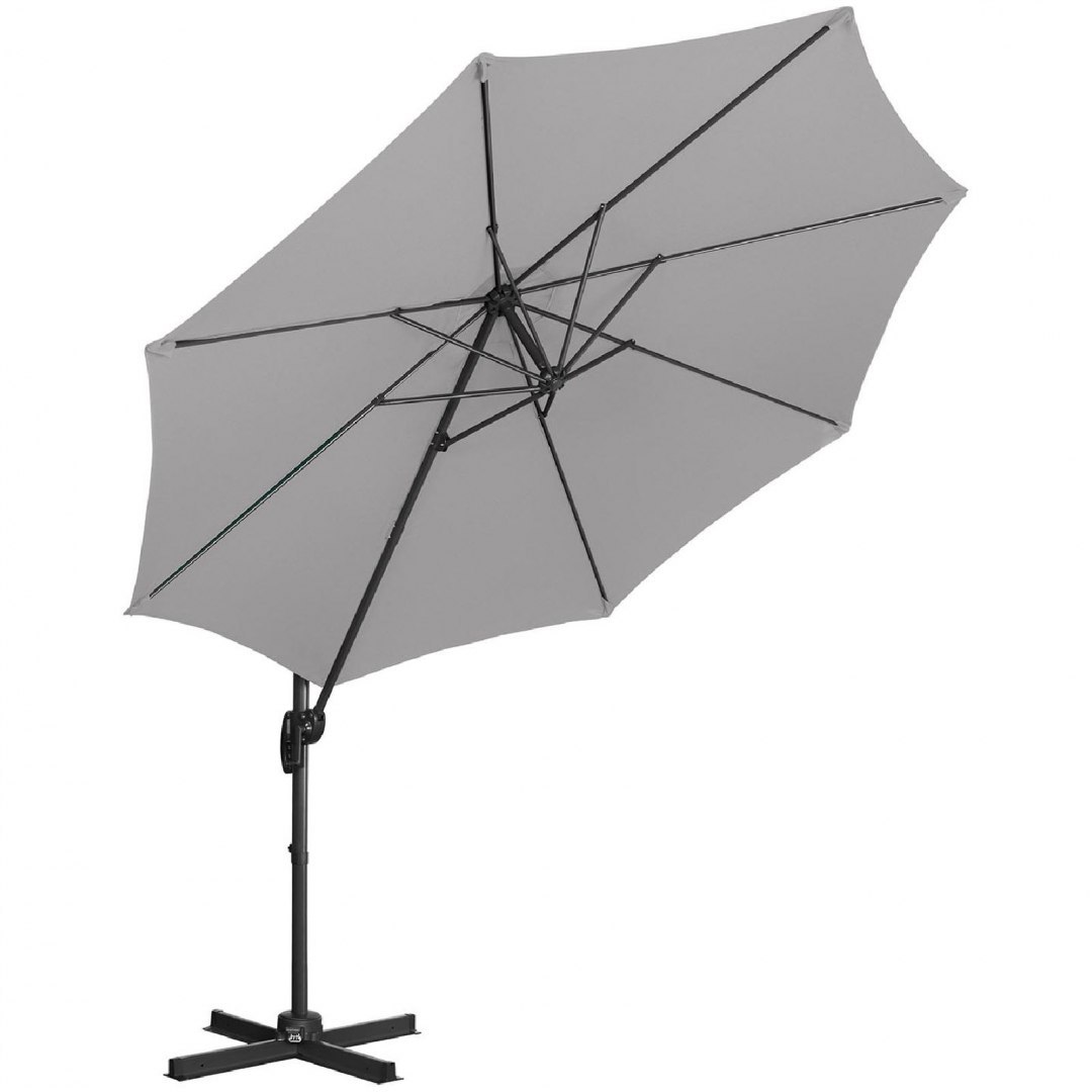 Parasol ogrodowy boczny na wysięgniku okrągły śr. 300 cm ciemnoszary UNIPRODO Parasol ogrodowy boczny na wysięgniku okrągły śr. 300 cm ciemnoszary UNIPRODO