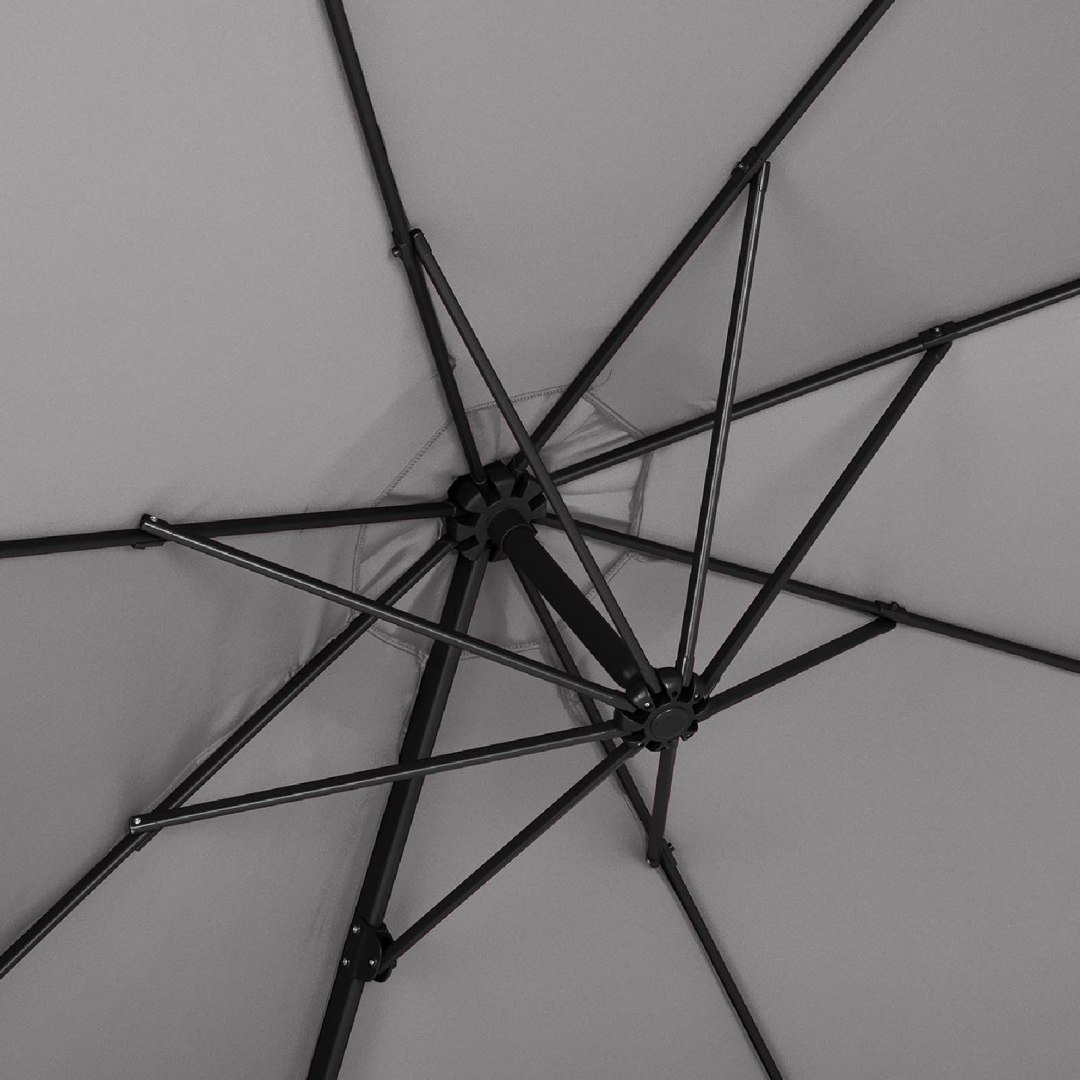 Parasol ogrodowy boczny na wysięgniku okrągły śr. 300 cm ciemnoszary UNIPRODO Parasol ogrodowy boczny na wysięgniku okrągły śr. 300 cm ciemnoszary UNIPRODO