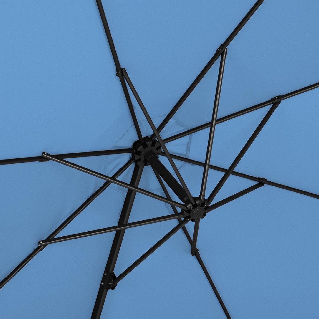 Parasol ogrodowy boczny na wysięgniku okrągły śr. 300 cm niebieski UNIPRODO Parasol ogrodowy boczny na wysięgniku okrągły śr. 300 cm niebieski UNIPRODO