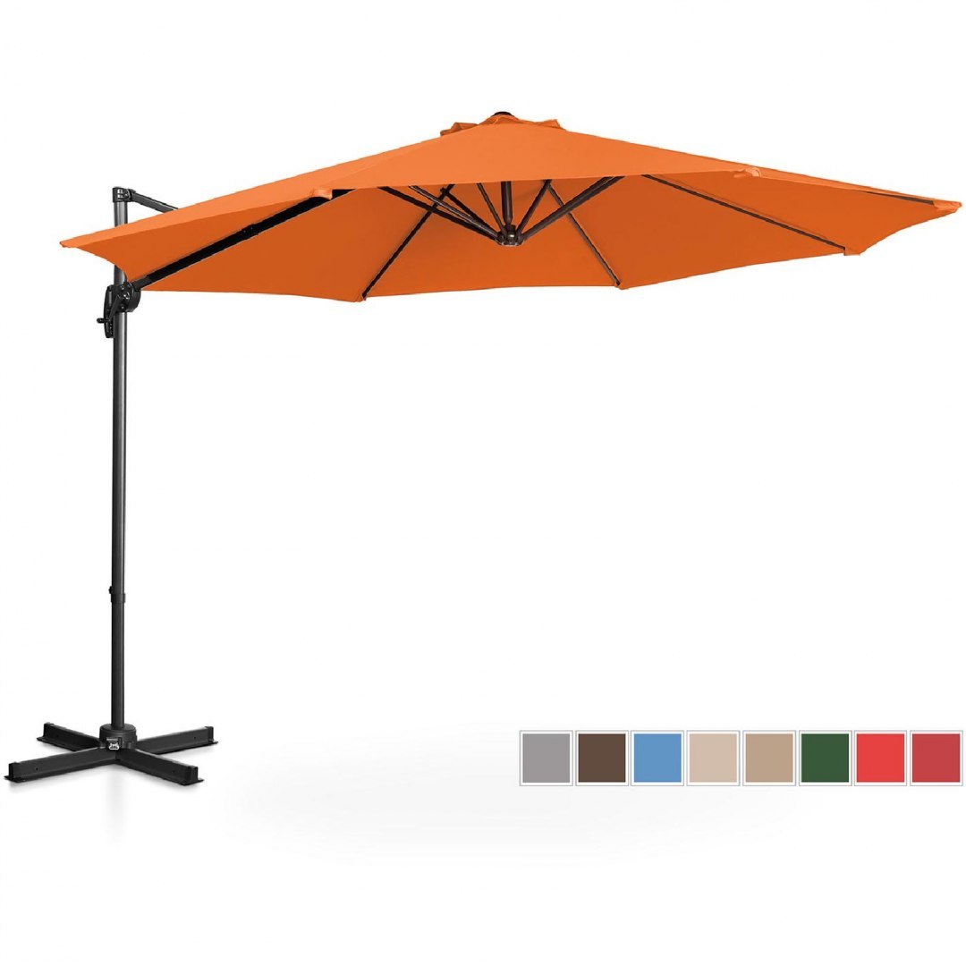 Parasol ogrodowy boczny na wysięgniku okrągły śr. 300 cm pomarańczowy UNIPRODO Parasol ogrodowy boczny na wysięgniku okrągły śr. 300 cm pomarańczowy UNIPRODO