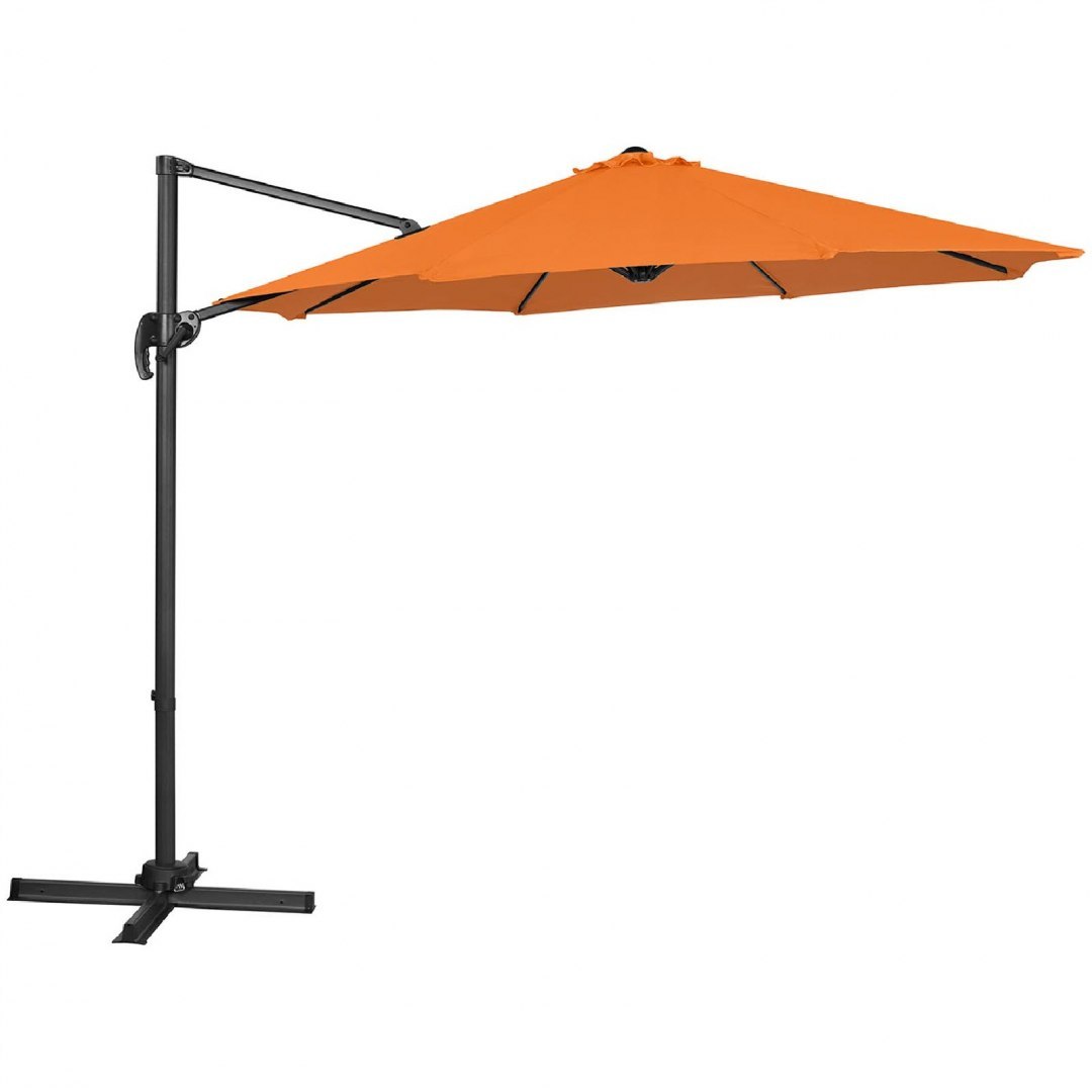 Parasol ogrodowy boczny na wysięgniku okrągły śr. 300 cm pomarańczowy UNIPRODO Parasol ogrodowy boczny na wysięgniku okrągły śr. 300 cm pomarańczowy UNIPRODO