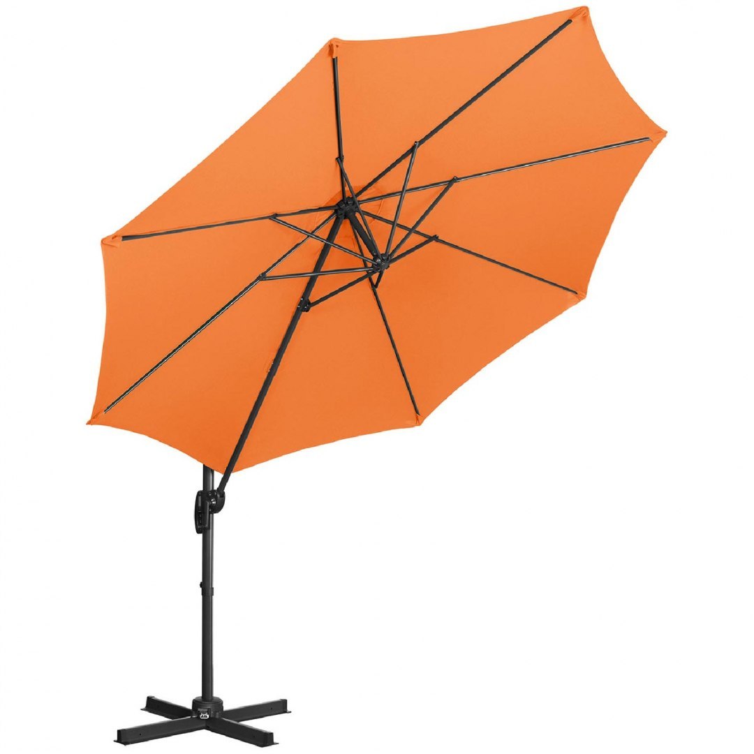 Parasol ogrodowy boczny na wysięgniku okrągły śr. 300 cm pomarańczowy UNIPRODO Parasol ogrodowy boczny na wysięgniku okrągły śr. 300 cm pomarańczowy UNIPRODO