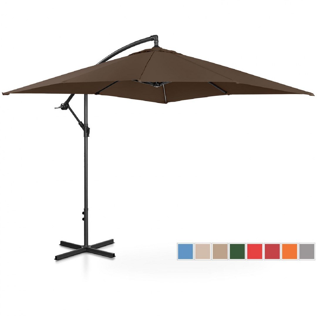 Parasol ogrodowy na wysięgniku kwadratowy 250 x 250 cm brązowy UNIPRODO Parasol ogrodowy na wysięgniku kwadratowy 250 x 250 cm brązowy UNIPRODO