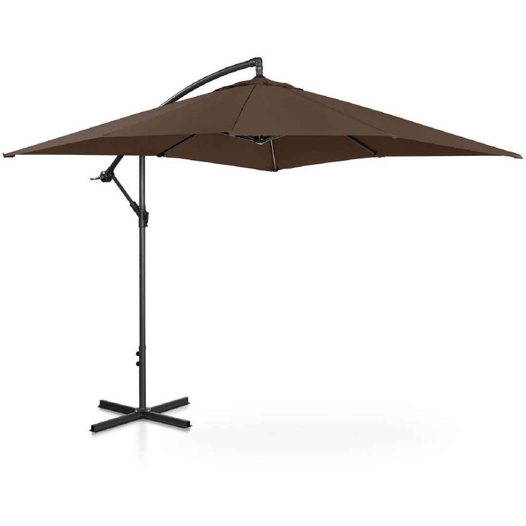 Parasol ogrodowy na wysięgniku kwadratowy 250 x 250 cm brązowy UNIPRODO Parasol ogrodowy na wysięgniku kwadratowy 250 x 250 cm brązowy UNIPRODO