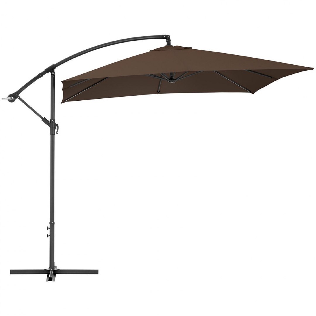 Parasol ogrodowy na wysięgniku kwadratowy 250 x 250 cm brązowy UNIPRODO Parasol ogrodowy na wysięgniku kwadratowy 250 x 250 cm brązowy UNIPRODO
