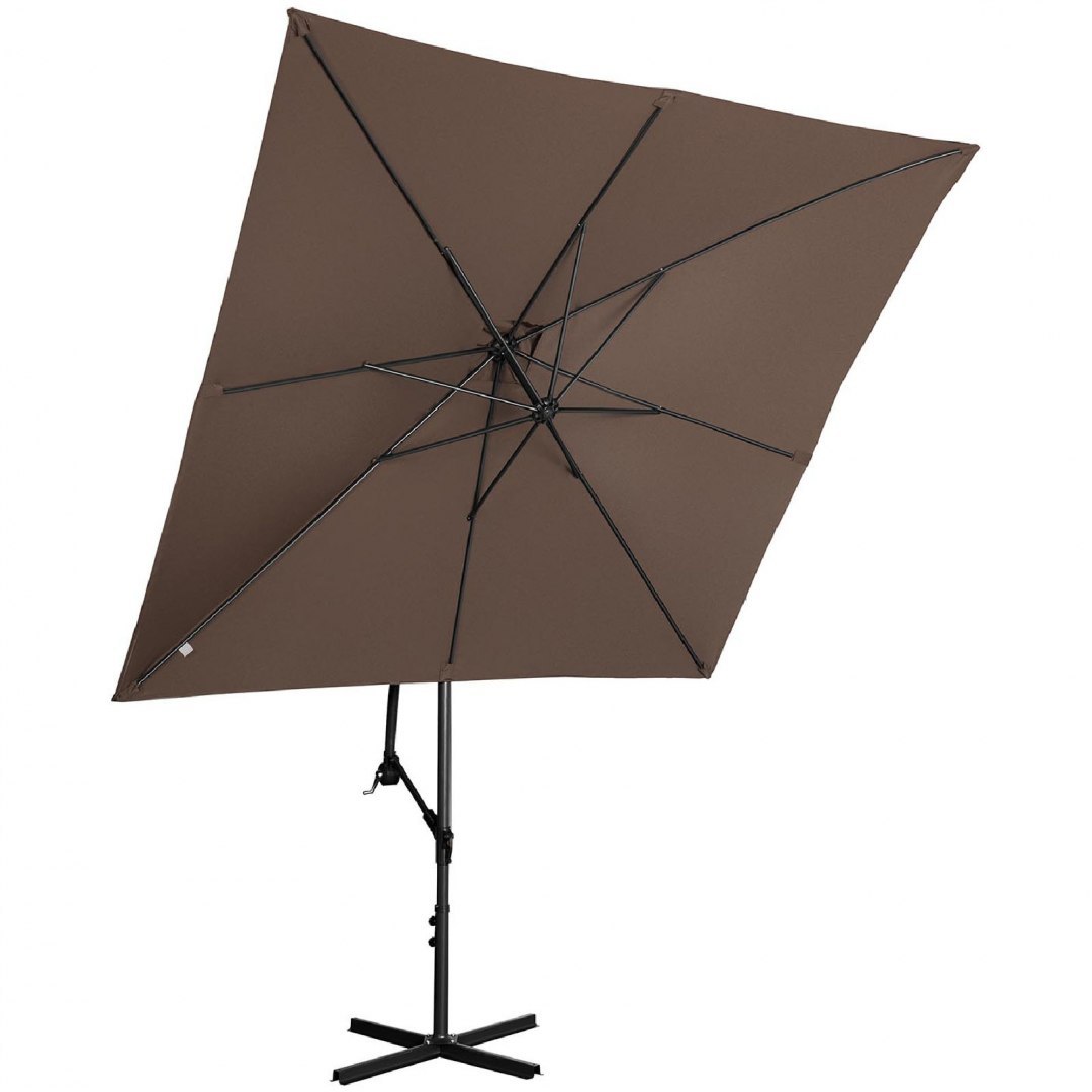Parasol ogrodowy na wysięgniku kwadratowy 250 x 250 cm brązowy UNIPRODO Parasol ogrodowy na wysięgniku kwadratowy 250 x 250 cm brązowy UNIPRODO