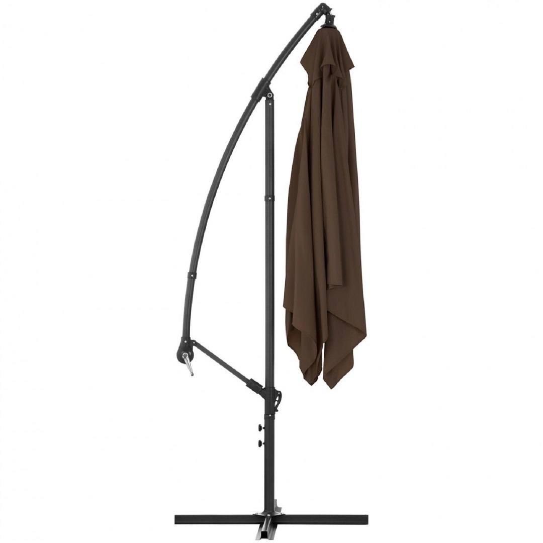 Parasol ogrodowy na wysięgniku kwadratowy 250 x 250 cm brązowy UNIPRODO Parasol ogrodowy na wysięgniku kwadratowy 250 x 250 cm brązowy UNIPRODO