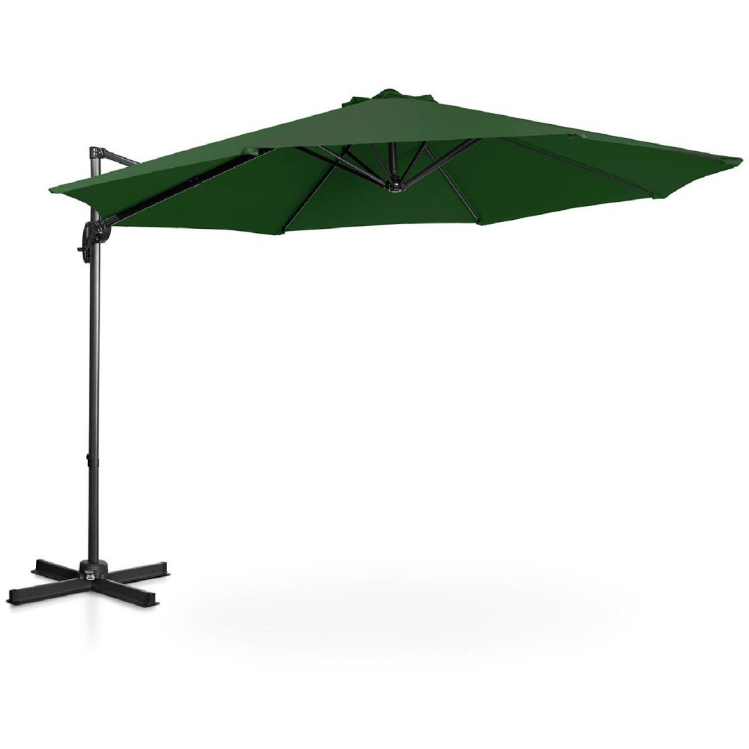 Parasol ogrodowy na wysięgniku okrągły śr. 300 cm zielony UNIPRODO Parasol ogrodowy na wysięgniku okrągły śr. 300 cm zielony UNIPRODO