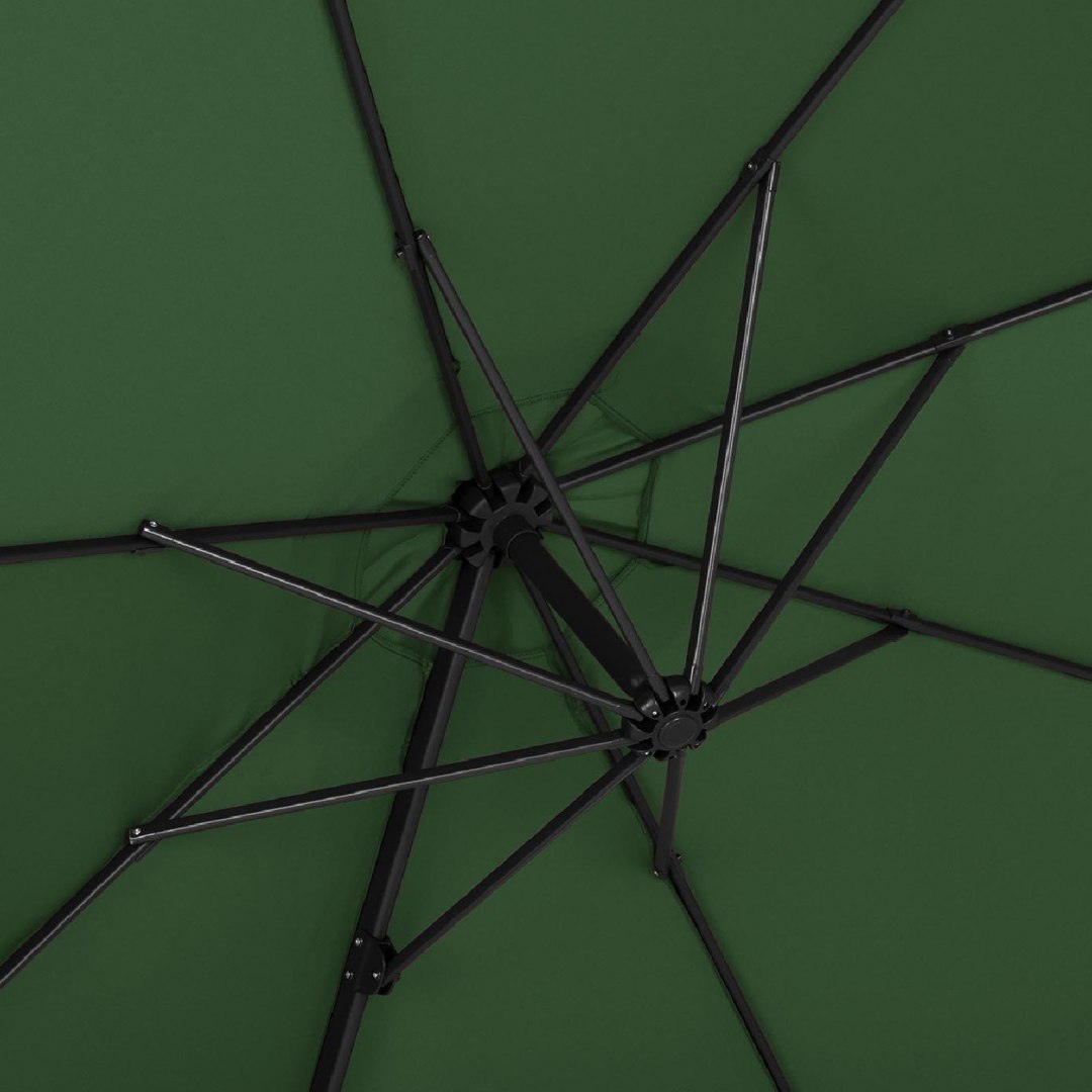 Parasol ogrodowy na wysięgniku okrągły śr. 300 cm zielony UNIPRODO Parasol ogrodowy na wysięgniku okrągły śr. 300 cm zielony UNIPRODO