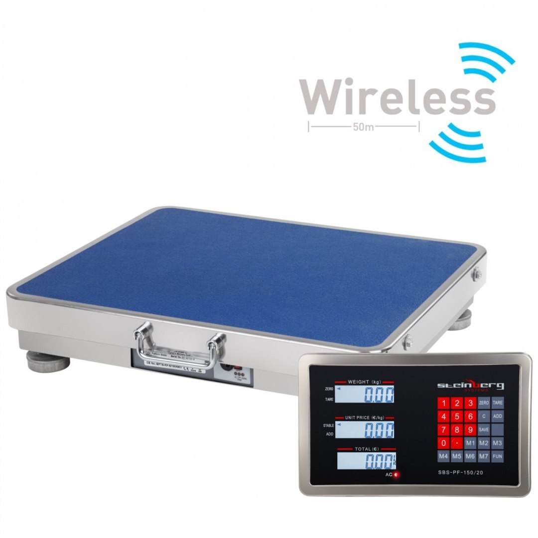 Waga platforma walizkowa bezprzewodowa WiFi SBS-PF-A150/20 LCD do 150kg Steinberg Systems Waga platforma walizkowa bezprzewodowa WiFi SBS-PF-A150/20 LCD do 150kg Steinberg Systems