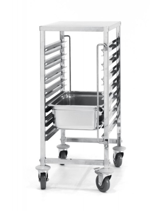 Wózek do transportu pojemników 7 x GN 1/1 z blatem roboczym - Hendi 810668 Hendi Wózek do transportu pojemników 7 x GN 1/1 z blatem roboczym - Hendi 810668 Hendi