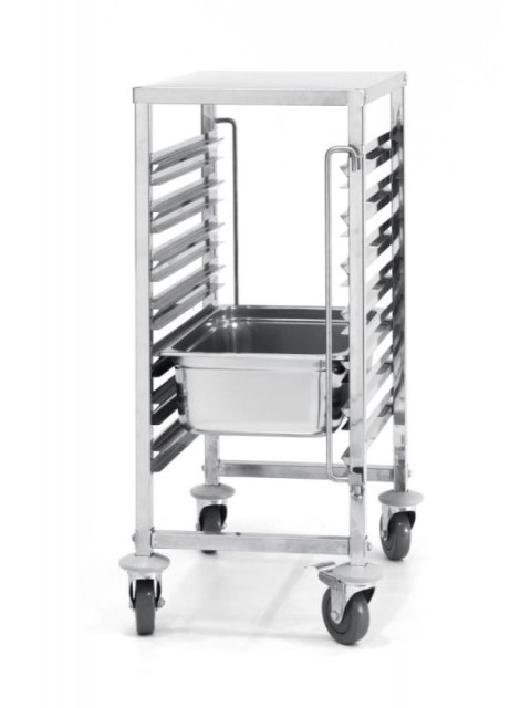Wózek do transportu pojemników 7 x GN 1/1 z blatem roboczym - Hendi 810668 Hendi Wózek do transportu pojemników 7 x GN 1/1 z blatem roboczym - Hendi 810668 Hendi