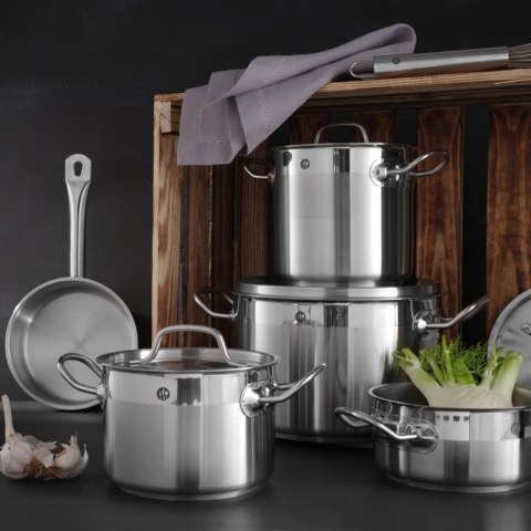 Garnek wysoki Profi Line z pokrywką dno Sandwich 37 l śr. 360 x 360 h - Hendi 832707 Hendi Garnek wysoki Profi Line z pokrywką dno Sandwich 37 l śr. 360 x 360 h - Hendi 832707 Hendi