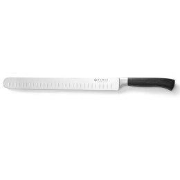 Profesjonalny nóż do wędlin i łososia ze szlifem kulkowym kuty Profi Line 300 mm - Hendi 844328 Hendi
