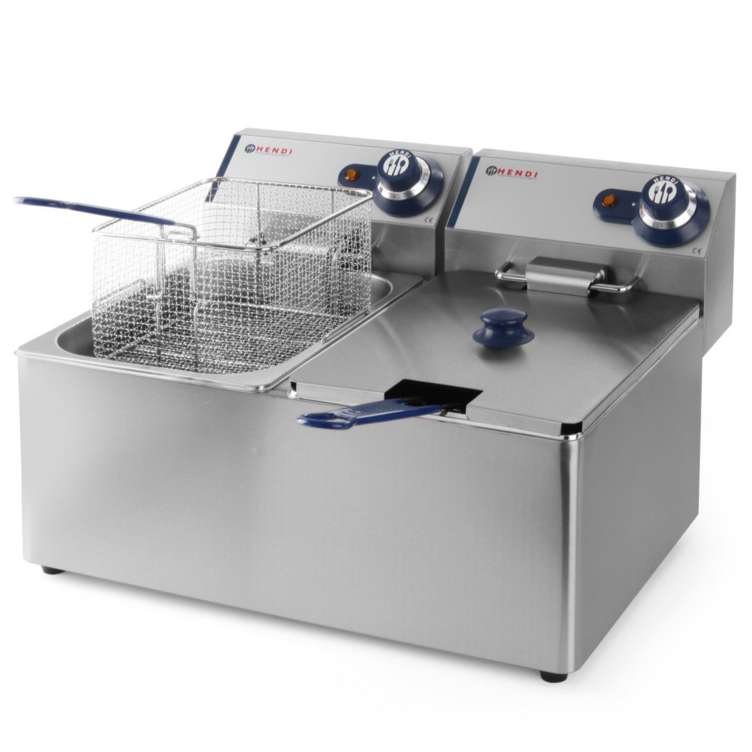 Frytownica gastronomiczna podwójna Blue Line 7kW 230V 2 x 8L - Hendi 205839 Hendi Frytownica gastronomiczna podwójna Blue Line 7kW 230V 2 x 8L - Hendi 205839 Hendi