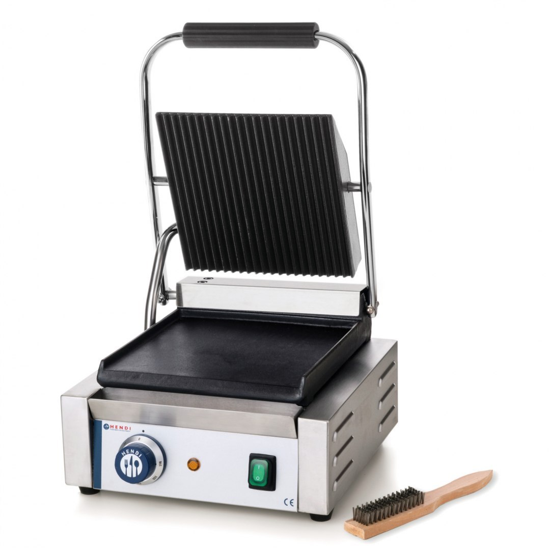 Kontakt grill kontaktowy góra ryflowana dół gładki 1800W - Hendi 263600 Hendi Kontakt grill kontaktowy góra ryflowana dół gładki 1800W - Hendi 263600 Hendi