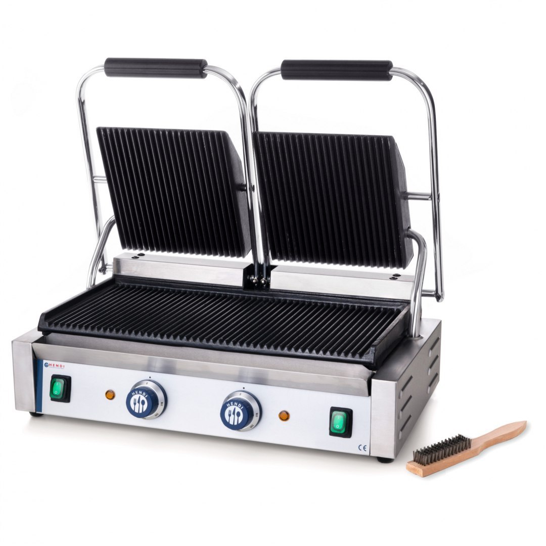 Kontakt grill kontaktowy ryflowany podwójny 3600W - Hendi 263709 Hendi Kontakt grill kontaktowy ryflowany podwójny 3600W - Hendi 263709 Hendi