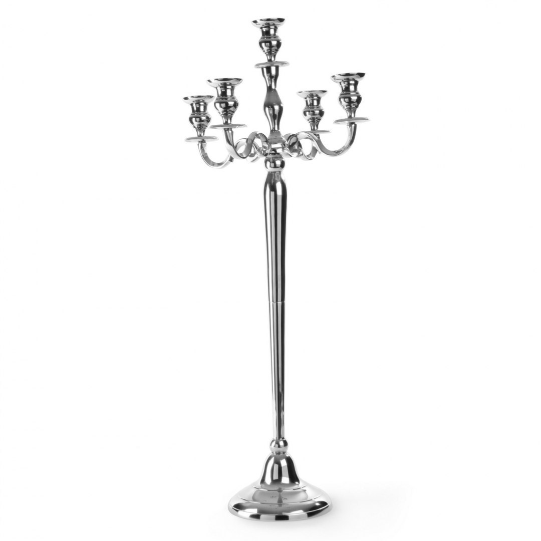 Świecznik 5-ramienny stołowy wys.960 mm stalowy niklowany - Hendi 466124 Hendi Świecznik 5-ramienny stołowy wys.960 mm stalowy niklowany - Hendi 466124 Hendi