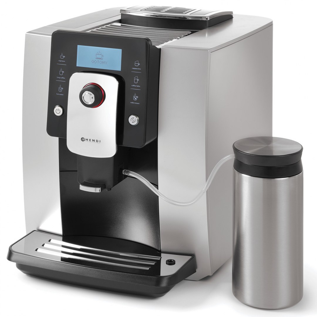 Ekspres do kawy automatyczny One Touch z pojemnikiem na mleko 600ml SREBRNY Hendi 208984 Hendi Ekspres do kawy automatyczny One Touch z pojemnikiem na mleko 600ml SREBRNY Hendi 208984 Hendi