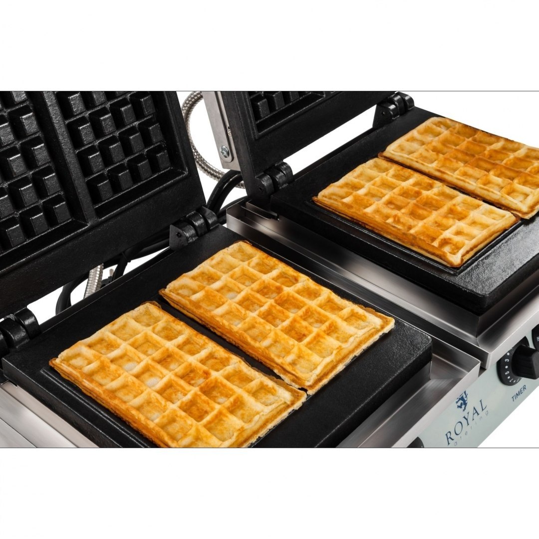 Gofrownica prostokątna podwójna na 4 gofry belgijskie Royal Catering Gofrownica prostokątna podwójna na 4 gofry belgijskie Royal Catering