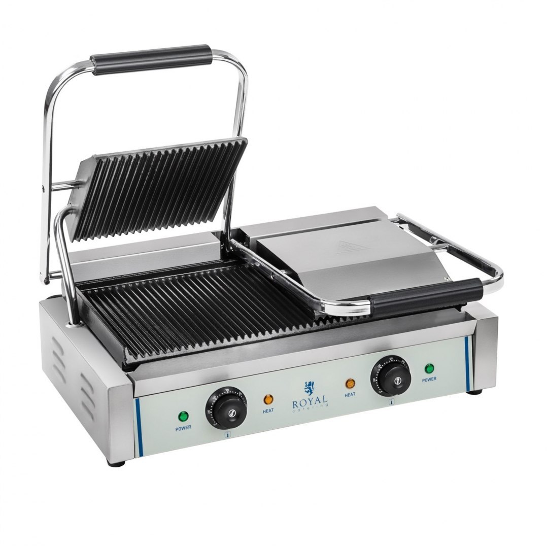 Grill kontaktowy podwójny dwustronny ryflowany Royal Catering Grill kontaktowy podwójny dwustronny ryflowany Royal Catering