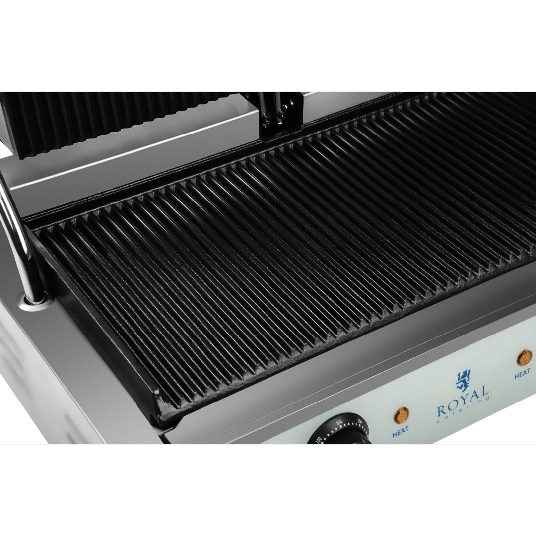 Grill kontaktowy podwójny dwustronny ryflowany Royal Catering Grill kontaktowy podwójny dwustronny ryflowany Royal Catering