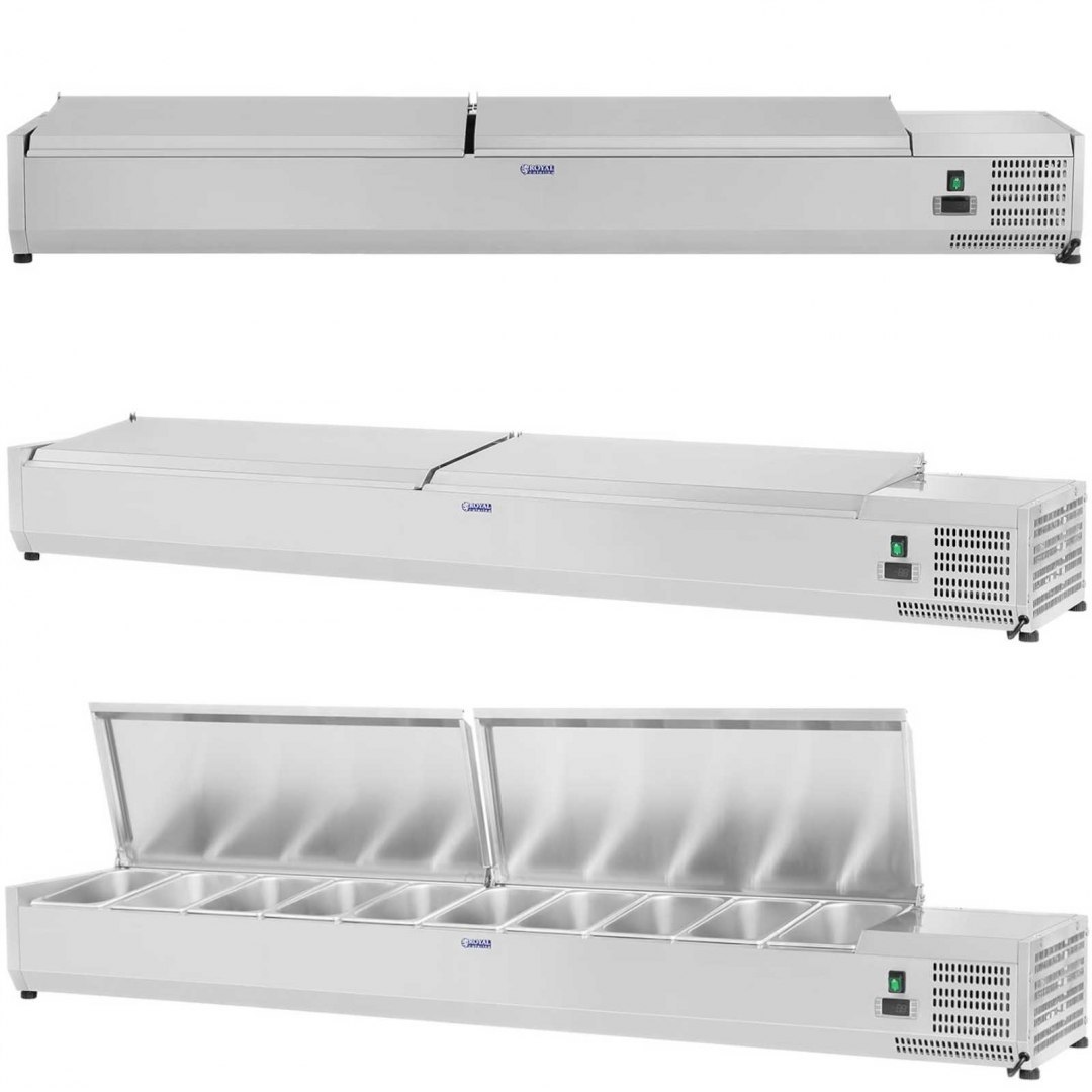 Nadstawa chłodnicza ze stalową pokrywą 10x GN1/4 200cm Royal Catering Nadstawa chłodnicza ze stalową pokrywą 10x GN1/4 200cm Royal Catering
