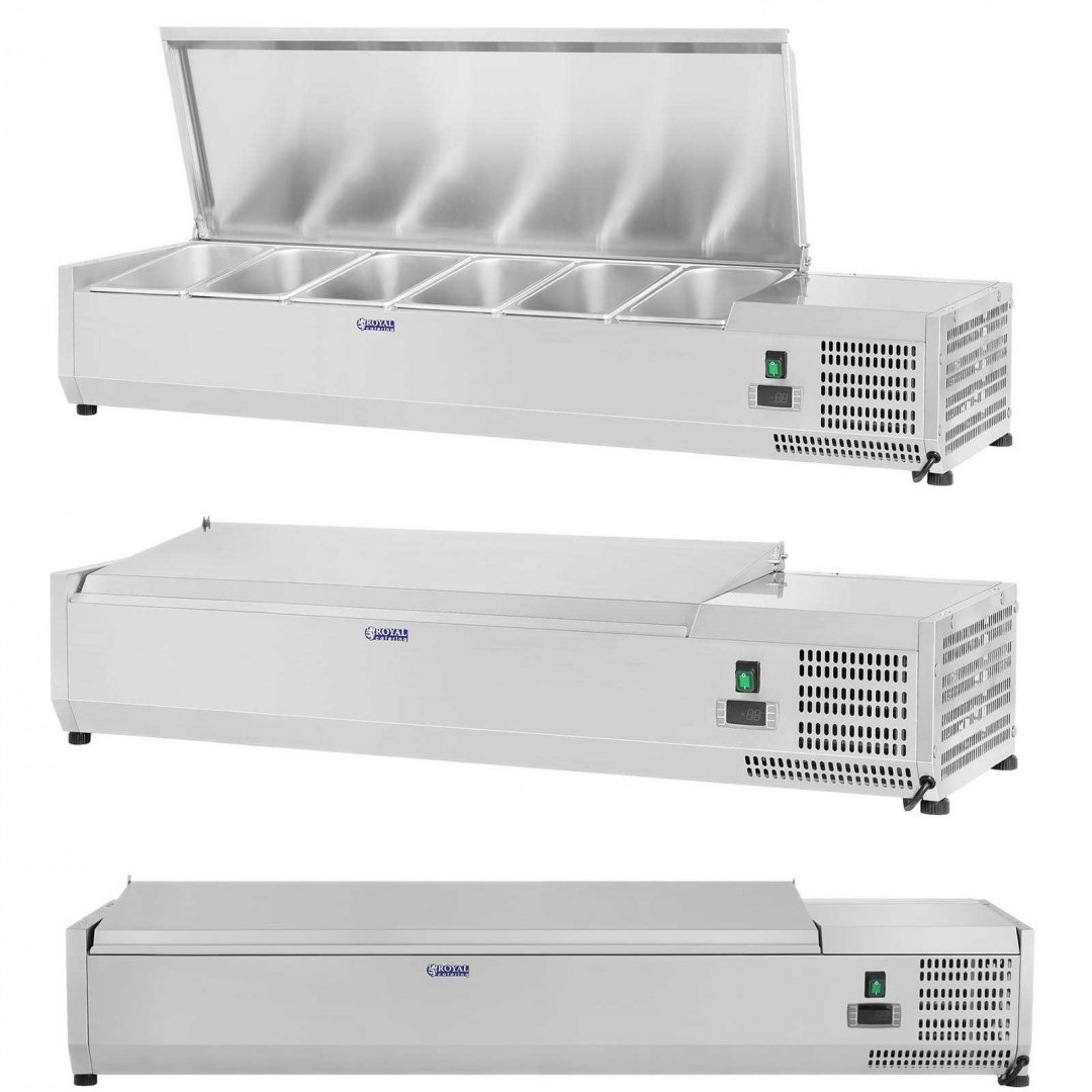 Nadstawa chłodnicza ze stalową pokrywą 6x GN1/3 140cm Royal Catering Nadstawa chłodnicza ze stalową pokrywą 6x GN1/3 140cm Royal Catering
