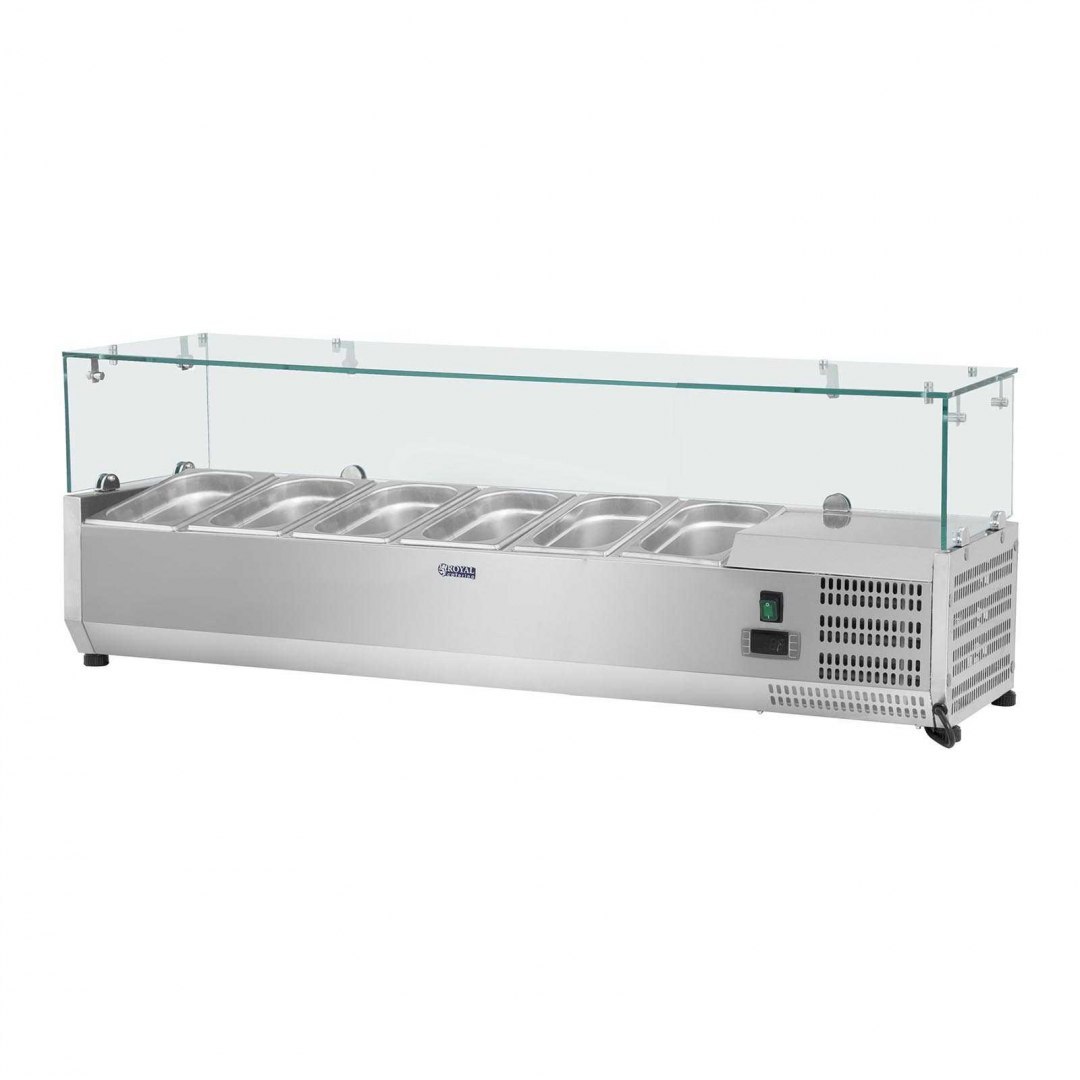 Nadstawa chłodnicza ze szklaną osłoną 6x GN1/4 140cm Royal Catering Nadstawa chłodnicza ze szklaną osłoną 6x GN1/4 140cm Royal Catering