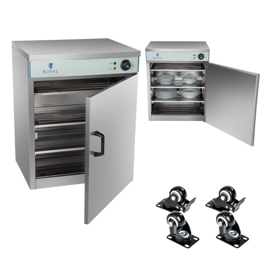 Podgrzewacz do talerzy HoReCa szafka grzewcza z kółkami 53x60x76,5cm Royal Catering Podgrzewacz do talerzy HoReCa szafka grzewcza z kółkami 53x60x76,5cm Royal Catering